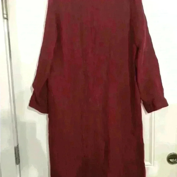 ✨New✨Zara Red Burgundy Linen Coat Size Medium - Picture 9 of 9